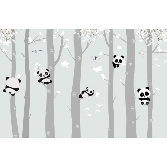 Misie Panda Na Drzewach