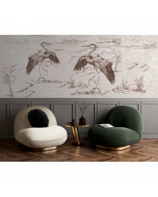 Japońskie Żurawie Na Rycinie