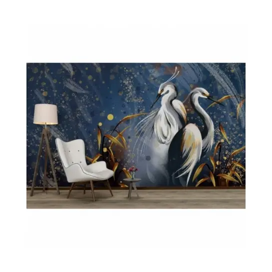 Żurawie Na Granatowym Tle