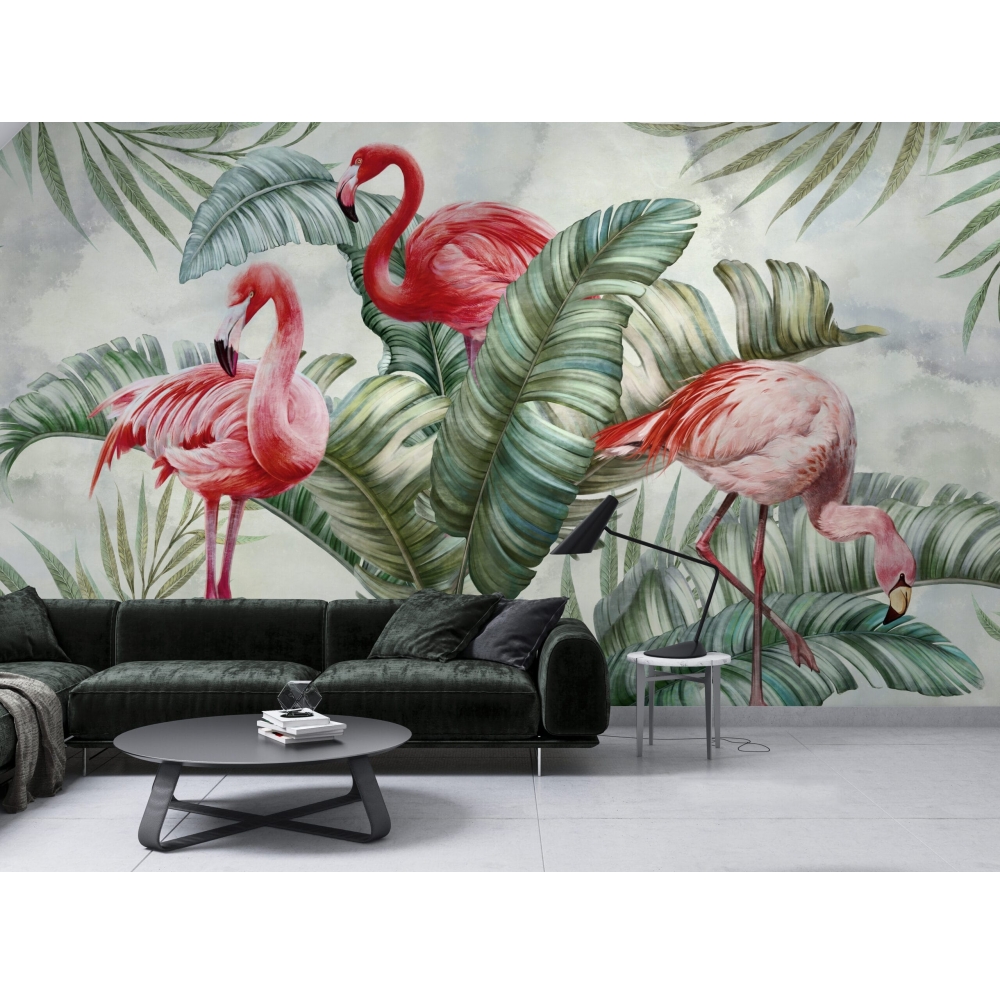 Flamingi w Zieleni