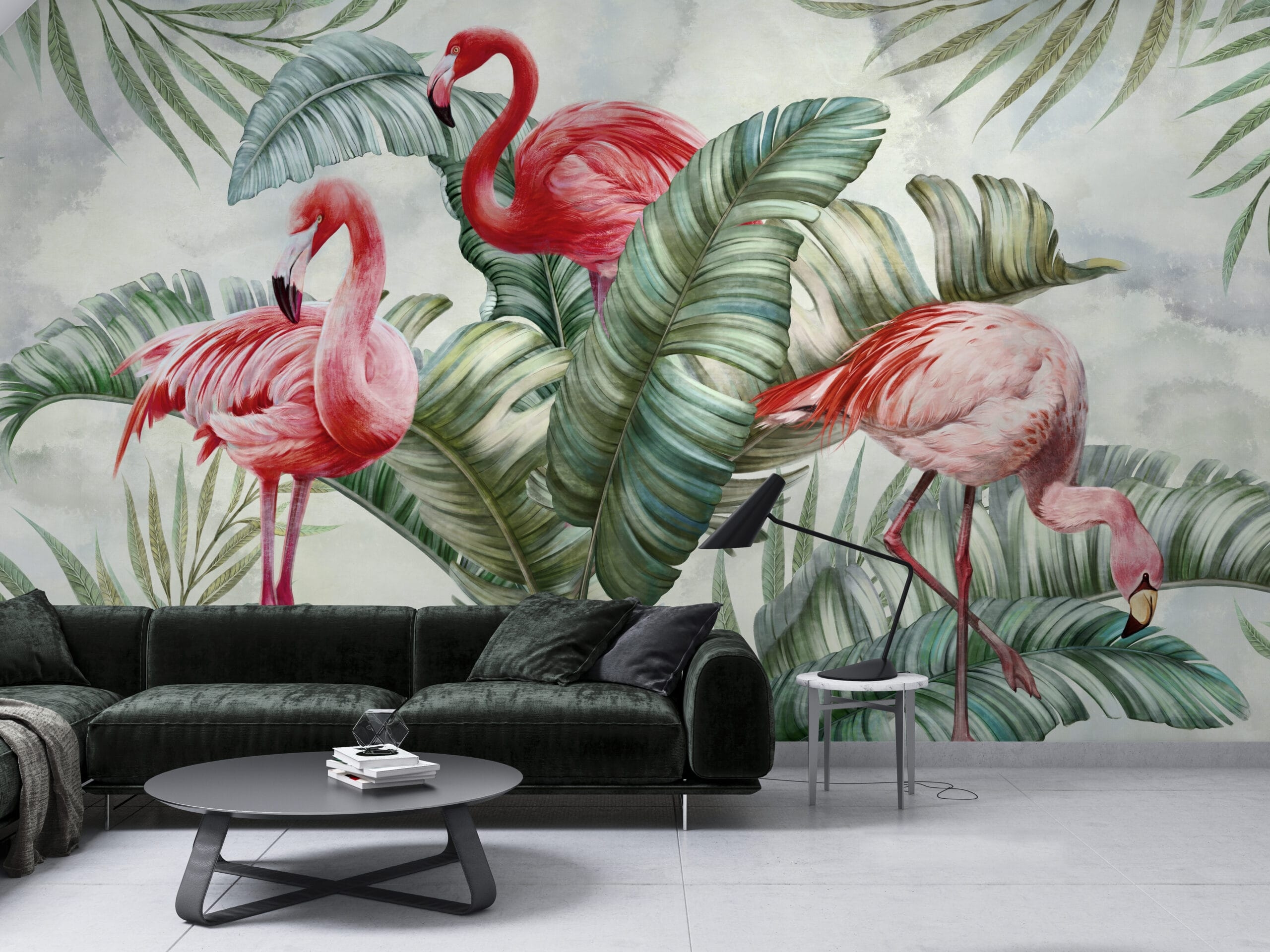 Flamingi w Zieleni