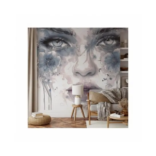 Twarz Kobiety Z Kwiatami