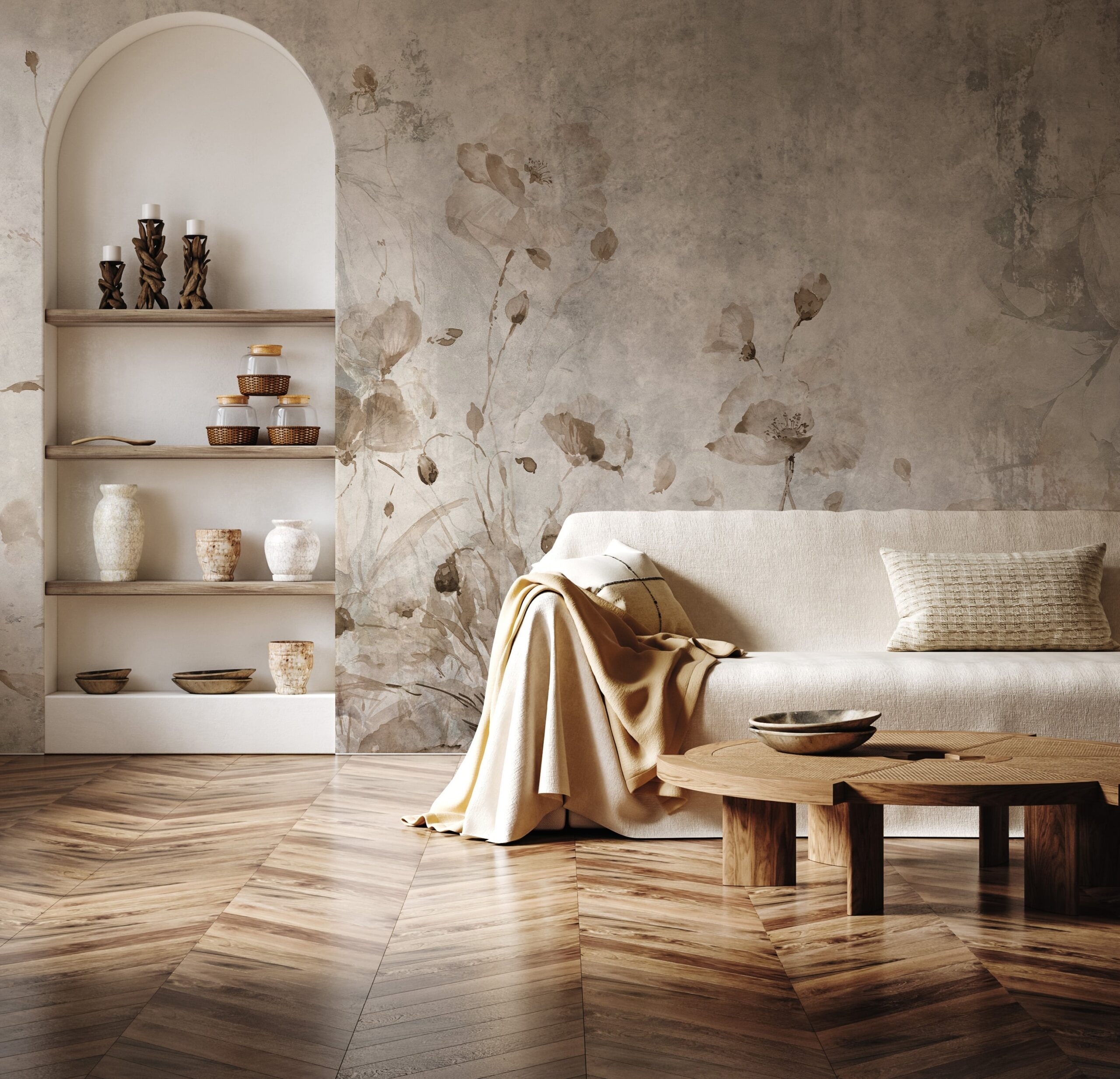 Subtelny ogród w beżach