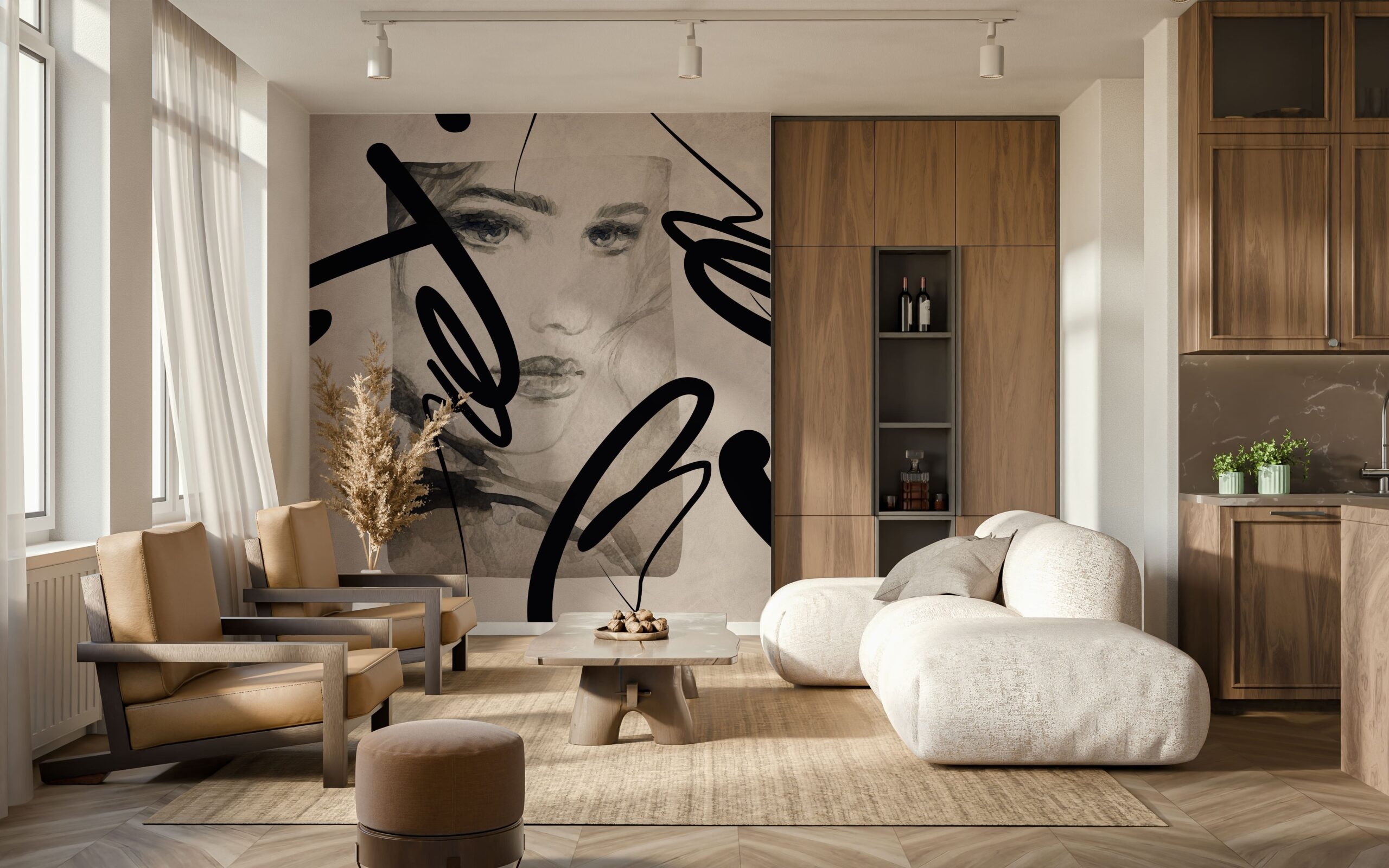 Abstrakcyjny portret w linii